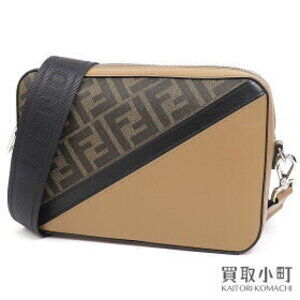 Fendi Diagonal Camera FF Monogram Zucca Brown Leather bag crossbody